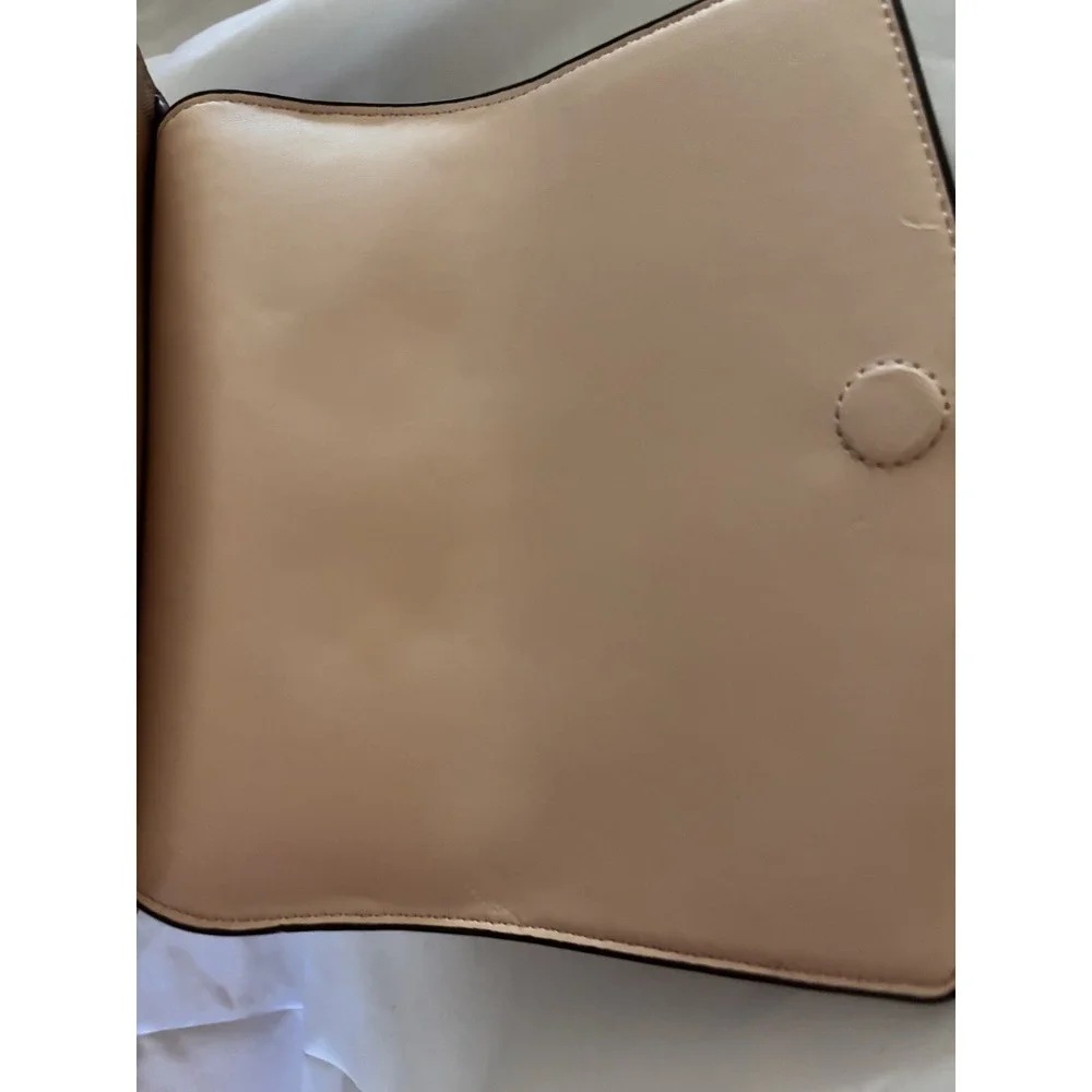 Tory Burch Robinson Convertible Metallic Rose Gold Leather Cross body New no tag
